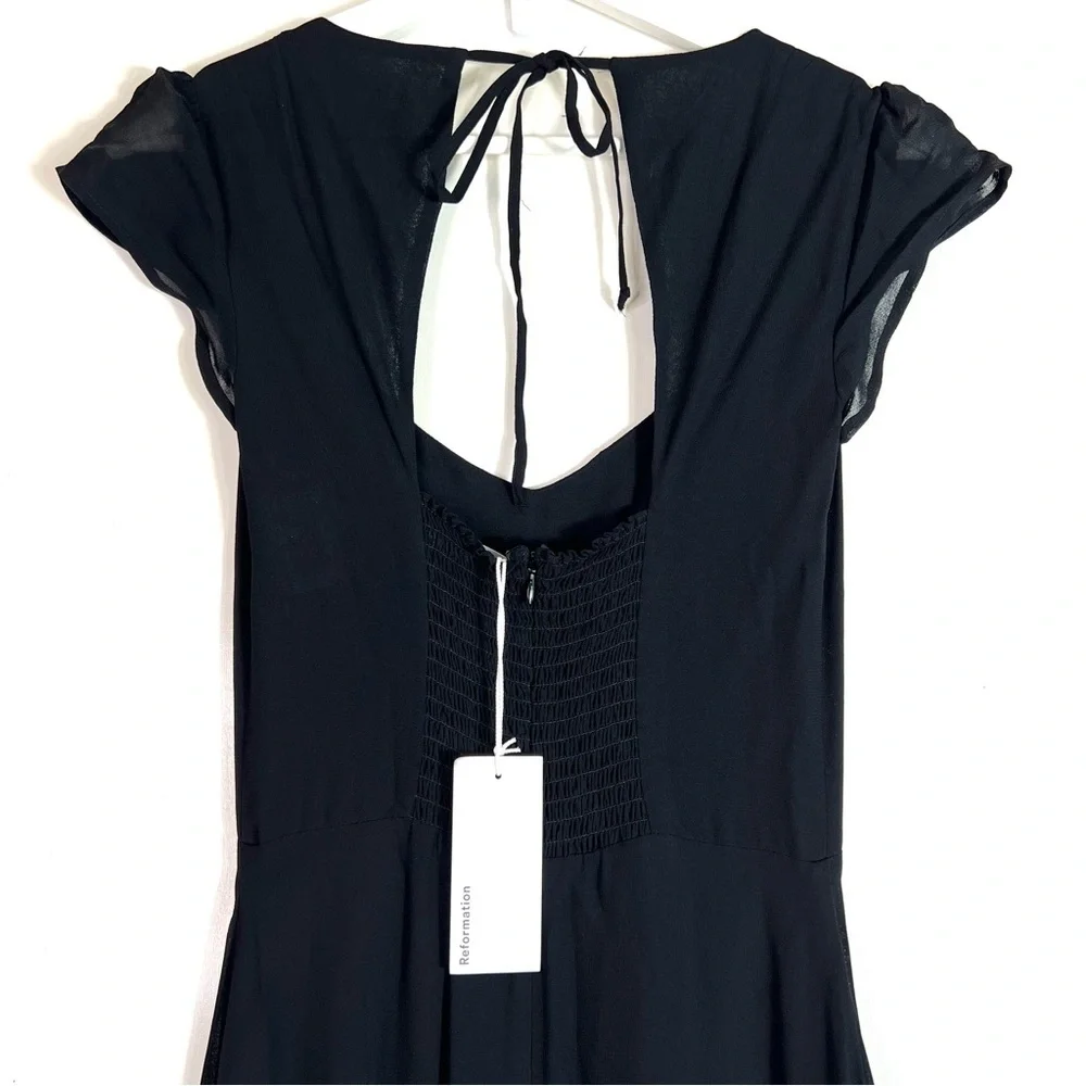 NWT Reformation Amaryllis Maxi Dress Black Size 0 - Picture 4 of 13
